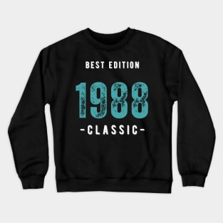 Vintage Birthday Year 1988 Black Crewneck Sweatshirt